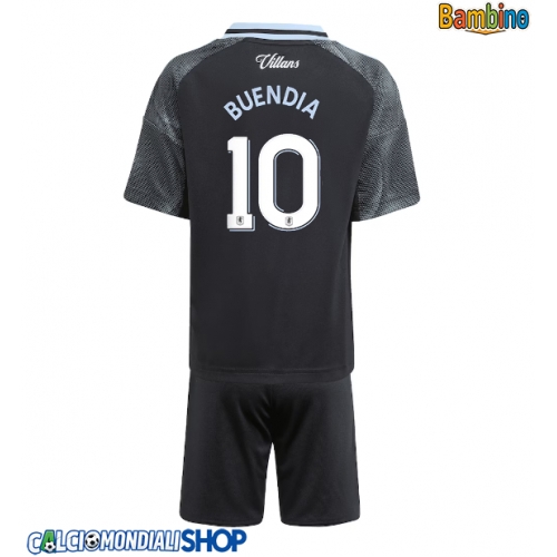 Maglie da calcio Aston Villa Emiliano Buendia #10 Seconda Maglia Bambino 2025-26 Manica Corta + Pantaloni corti)